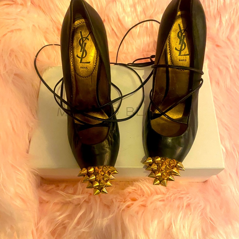 Sale tonight Yves Saint Laurent  ankle wrap pumps